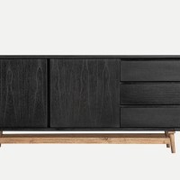 Μπουφές THIERS μαύρο ξύλο Mindi : 180x40x80cm