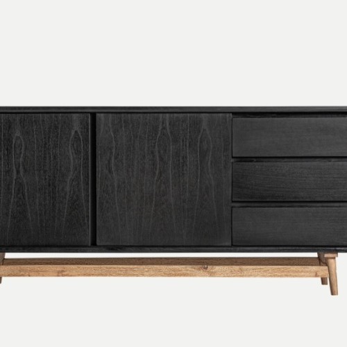 Μπουφές THIERS μαύρο ξύλο Mindi : 180x40x80cm 