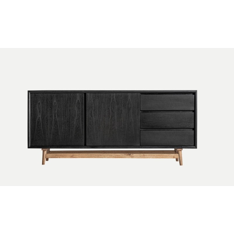Μπουφές THIERS μαύρο ξύλο Mindi : 180x40x80cm