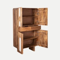 Ντουλάπα CLAUX φυσικό από ξύλο μάνγκο : 81x40x142cm