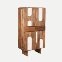 Ντουλάπα CLAUX φυσικό από ξύλο μάνγκο : 81x40x142cm