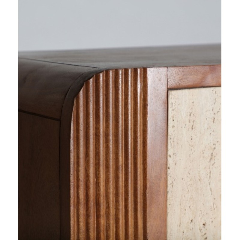 Ντουλάπα CLAUX φυσικό από ξύλο μάνγκο : 81x40x142cm