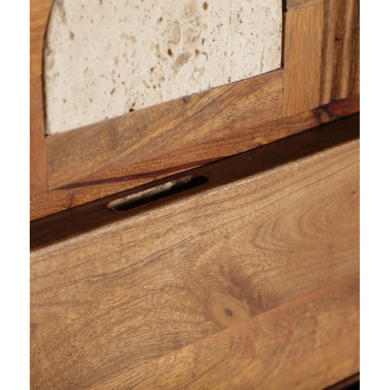 Ντουλάπα CLAUX φυσικό από ξύλο μάνγκο : 81x40x142cm