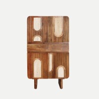 Ντουλάπα CLAUX φυσικό από ξύλο μάνγκο : 81x40x142cm