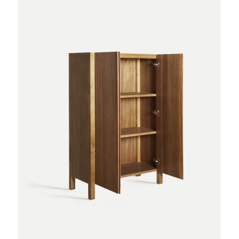 Ντουλάπα COPENHAGUE από ξύλο μάνγκο σε καφέ 95x45x150cm