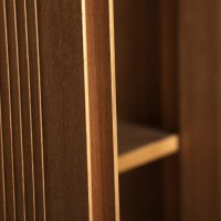 Ντουλάπα COPENHAGUE από ξύλο μάνγκο σε καφέ 95x45x150cm