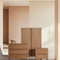 Ντουλάπα COPENHAGUE από ξύλο μάνγκο σε καφέ 95x45x150cm
