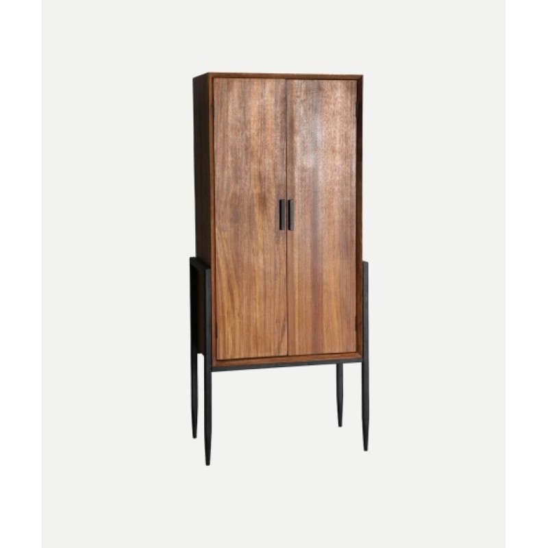 Ντουλάπα LAURIS καφέ από καυσόξυλο : 70x40x160cm