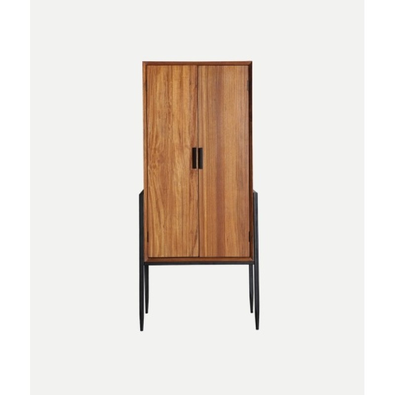 Ντουλάπα LAURIS καφέ από καυσόξυλο : 70x40x160cm