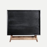 Συρταριέρα THIERS από μαύρο ξύλο Mindi : 90x40x86cm