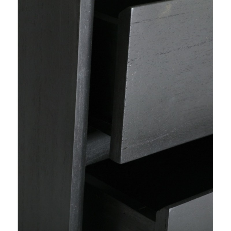 Συρταριέρα THIERS από μαύρο ξύλο Mindi : 90x40x86cm