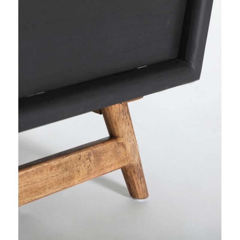 Συρταριέρα THIERS από μαύρο ξύλο Mindi : 90x40x86cm