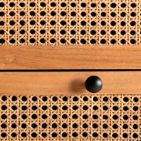 Συρταριέρα Zetel από ξύλο και ραττάν 90x40x95cm
