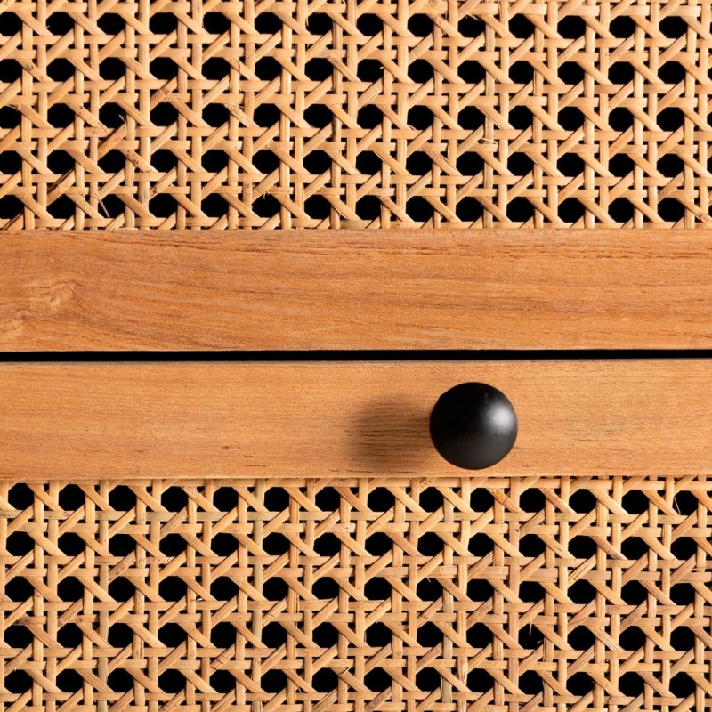 Συρταριέρα Zetel από ξύλο και ραττάν 90x40x95cm