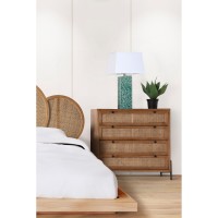 Συρταριέρα Zetel από ξύλο και ραττάν 90x40x95cm