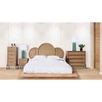 Συρταριέρα Zetel από ξύλο και ραττάν 90x40x95cm