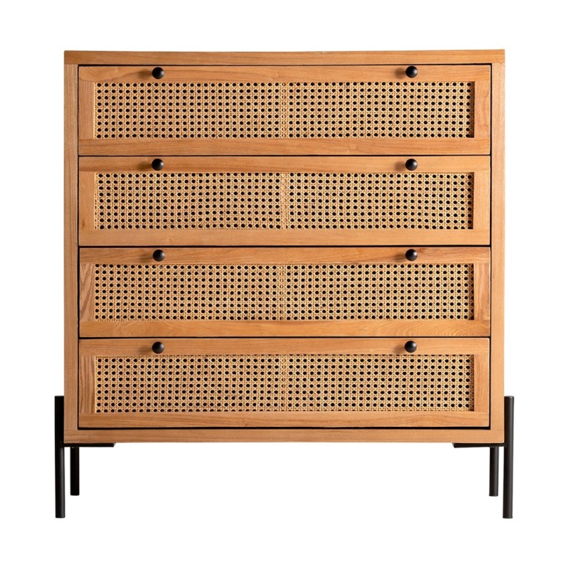 Συρταριέρα Zetel από ξύλο και ραττάν 90x40x95cm