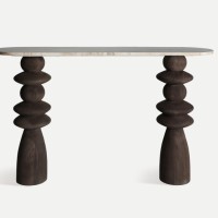 Τραπέζι κονσόλας VRADS από MDF σε καφέ απόχρωση 130x33x80cm