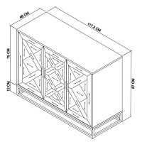 Μπουφές Indus από ξύλο σε φυσική απόχρωση 117.5x46x87cm