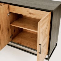 Μπουφές Indus από ξύλο σε φυσική απόχρωση 160x46x87cm
