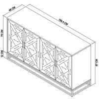 Μπουφές Indus από ξύλο σε φυσική απόχρωση 160x46x87cm