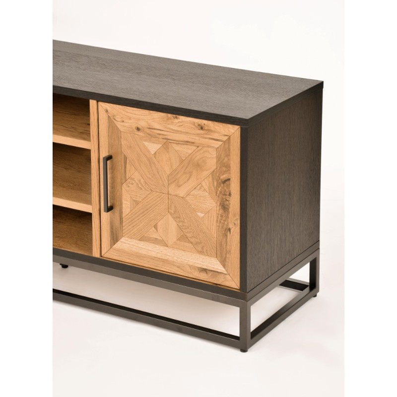 Έπιπλο TV Indus από ξύλο σε φυσική απόχρωση 133x39x55cm