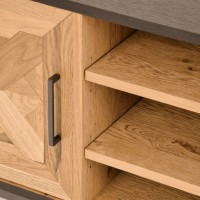 Έπιπλο TV Indus από ξύλο σε φυσική απόχρωση 133x39x55cm