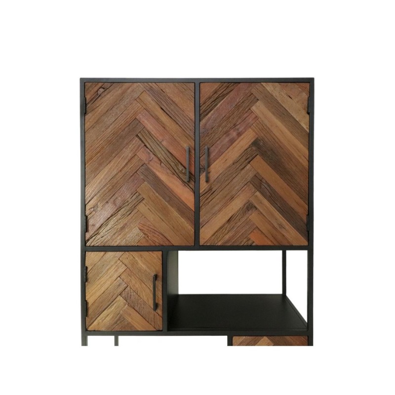 Ντουλάπι τοίχου Verona-100x40x200-Φυσικό/Μαύρο-Mangowood/metal