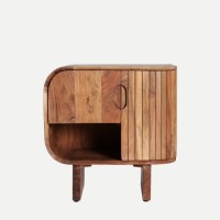 Κομοδίνο BLESLE καφέ από ξύλο ακακίας : 55x35x55