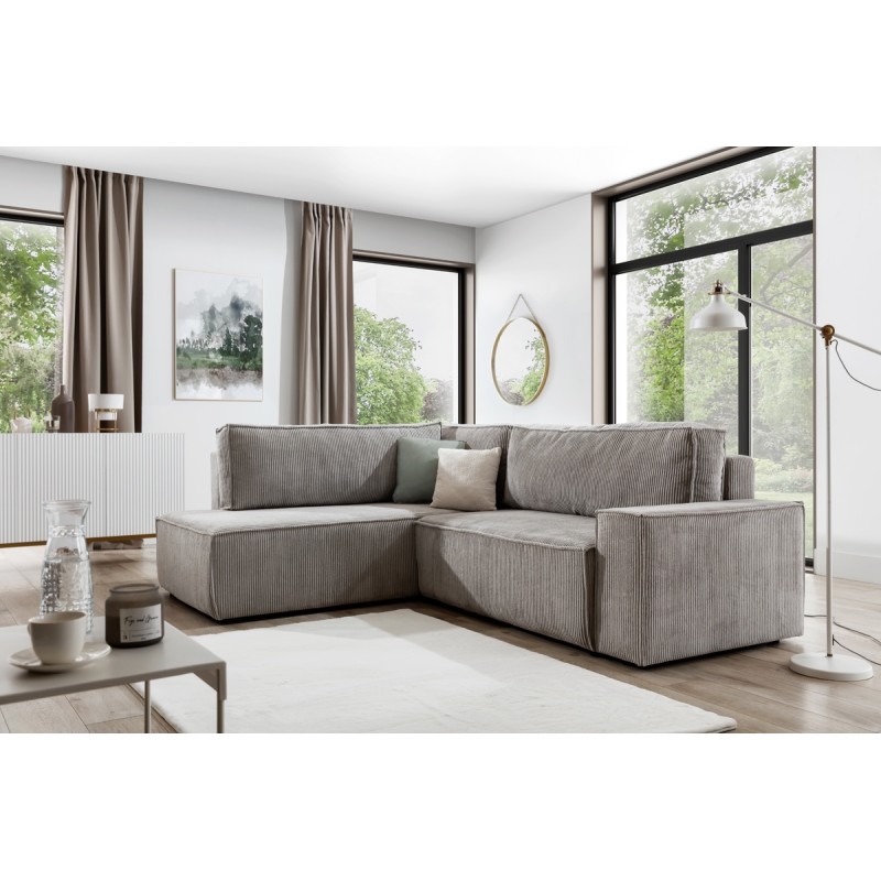 Γωνιακός Καναπές-Κρεβάτι Flabio L 254x203x90cm