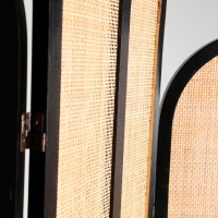 Παραβάν Beilen σε ξύλο Πέυκου Μαύρο και Ραττάν  12x3x180cm