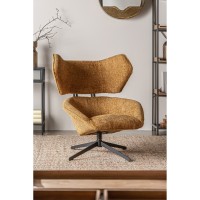 Πολυθρόνα Privas με ύφασμα στο χρώμα της ώχρας 86x90x99cm