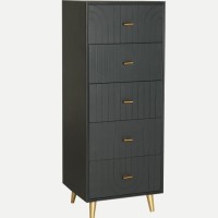 Συρταριέρα TREMES γκρι σκούρο από ξύλο MDF : 45x40x116cm