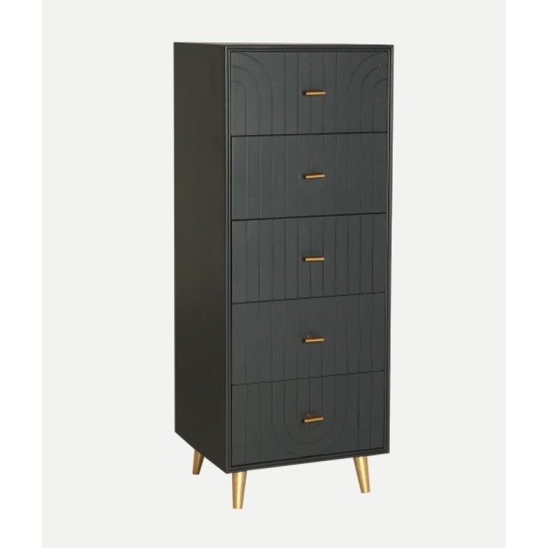 Συρταριέρα TREMES γκρι σκούρο από ξύλο MDF : 45x40x116cm