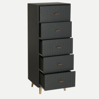Συρταριέρα TREMES γκρι σκούρο από ξύλο MDF : 45x40x116cm