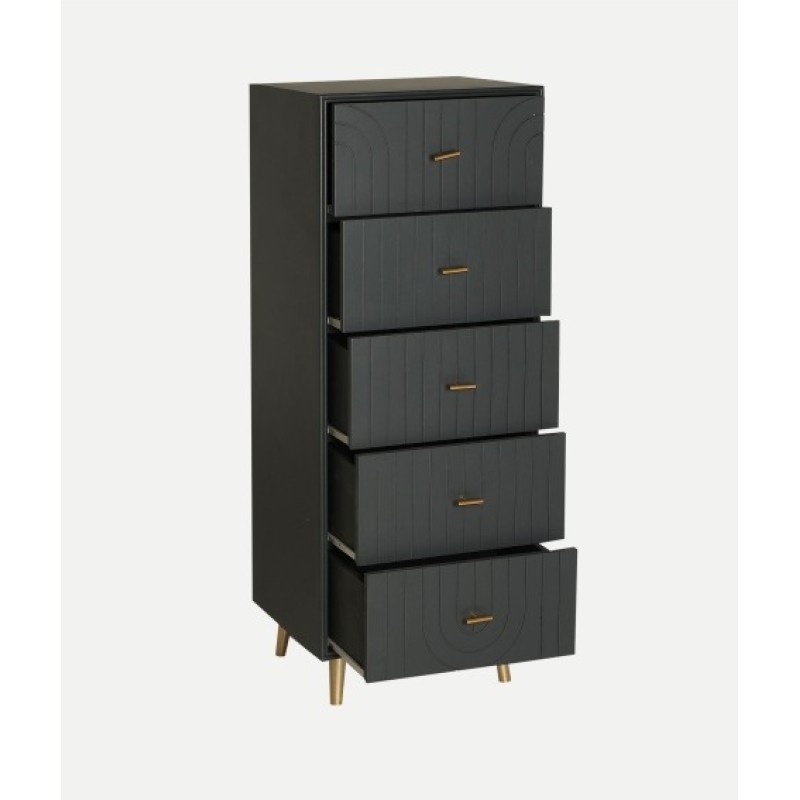 Συρταριέρα TREMES γκρι σκούρο από ξύλο MDF : 45x40x116cm