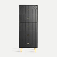 Συρταριέρα TREMES γκρι σκούρο από ξύλο MDF : 45x40x116cm