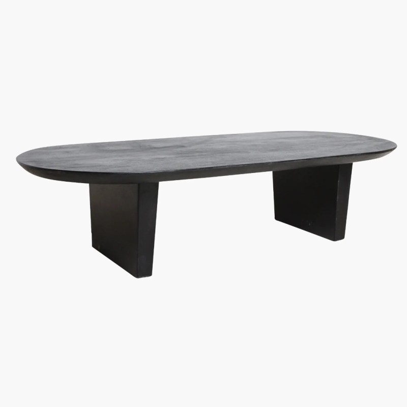 Τραπέζι σαλονιού Bullnose σε μαυρο χρώμα 140x60x35cm