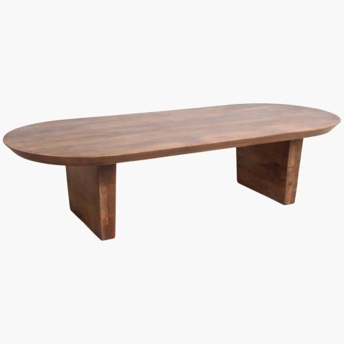Τραπέζι σαλονιού Bullnose σε καφέ απόχρωση 140x60x35cm
