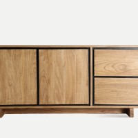 Μπουφές Osby σε Φυσικό-μαυρο 170x40x75cm