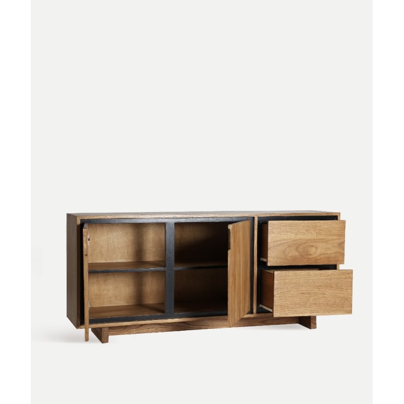 Μπουφές Osby σε Φυσικό-μαυρο 170x40x75cm