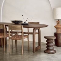Τραπέζι Bullnose σε καφέ απόχρωση 180x90x76cm