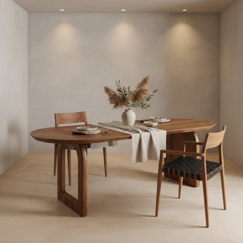 Τραπέζι Bullnose σε καφέ απόχρωση 180x90x76cm