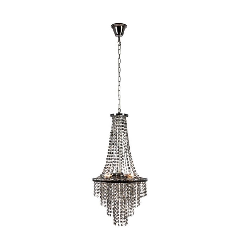 ALLINGTON Chandelier 3L Black Chrome/Smoke