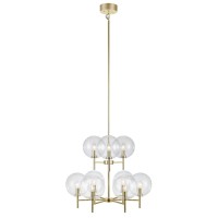 CROWN Pendant 9L Brass/Clear