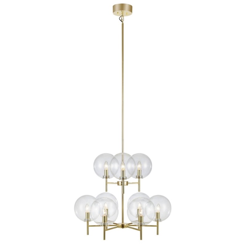 CROWN Pendant 9L Brass/Clear