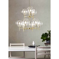 CROWN Pendant 9L Brass/Clear