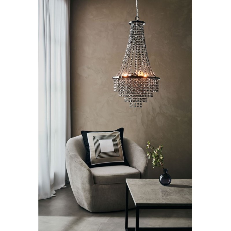 ALLINGTON Chandelier 3L Black Chrome/Smoke