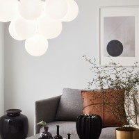 MERLOT Pendant 13L Brass/White
