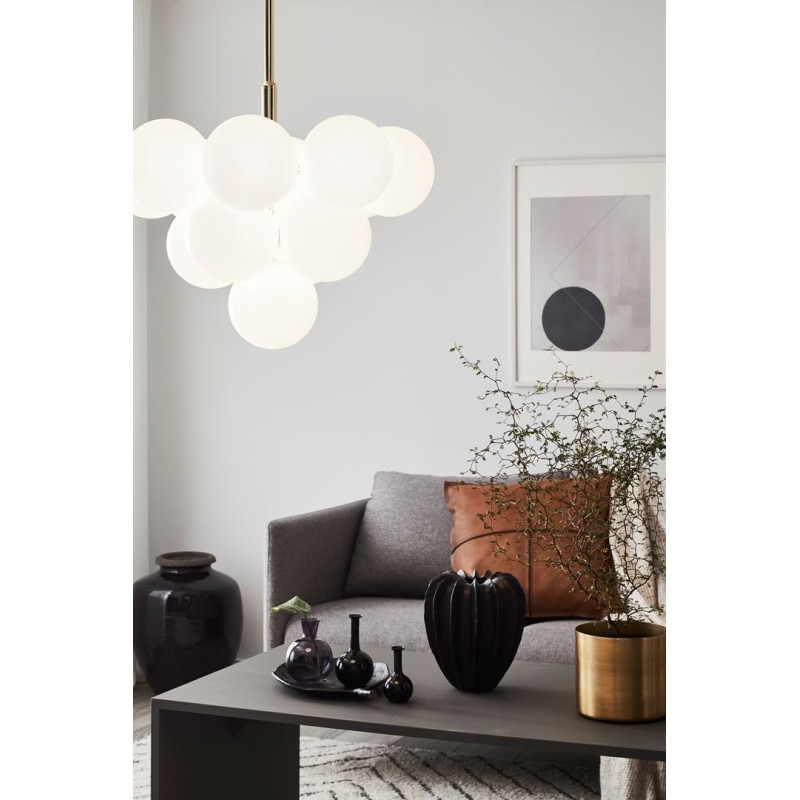 MERLOT Pendant 13L Brass/White